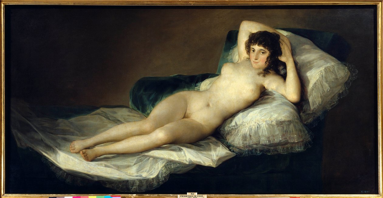 Alaston Maja, n. 1800 (öljy kankaalle) tekijältä Francisco Jose de Goya y Lucientes