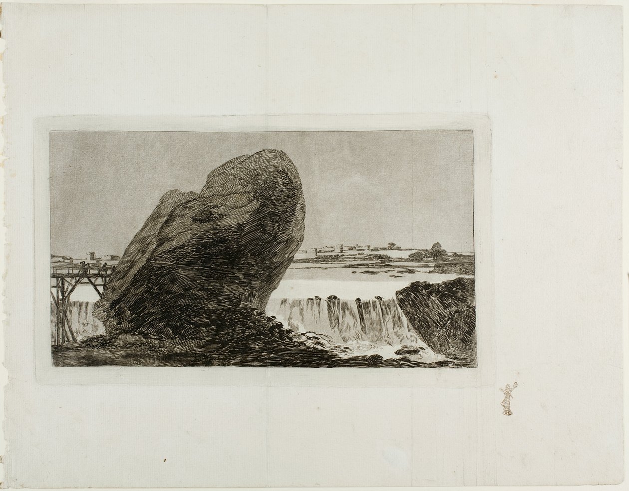 Maisema vesiputouksella tekijältä Francisco Jose de Goya y Lucientes