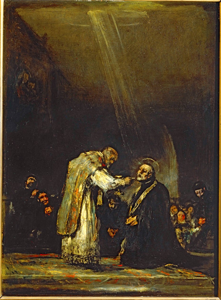 Calasanzin pyhän Joosefin viimeinen ehtoollinen ... (maalaus puulle) tekijältä Francisco Jose de Goya y Lucientes