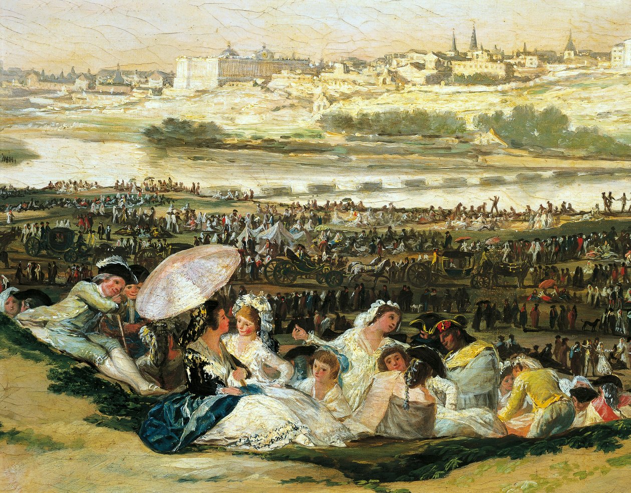 San Isidron niitty, kirjoittanut Francisco de Goya (1746-1828), Yksityiskohta tekijältä Francisco Jose de Goya y Lucientes