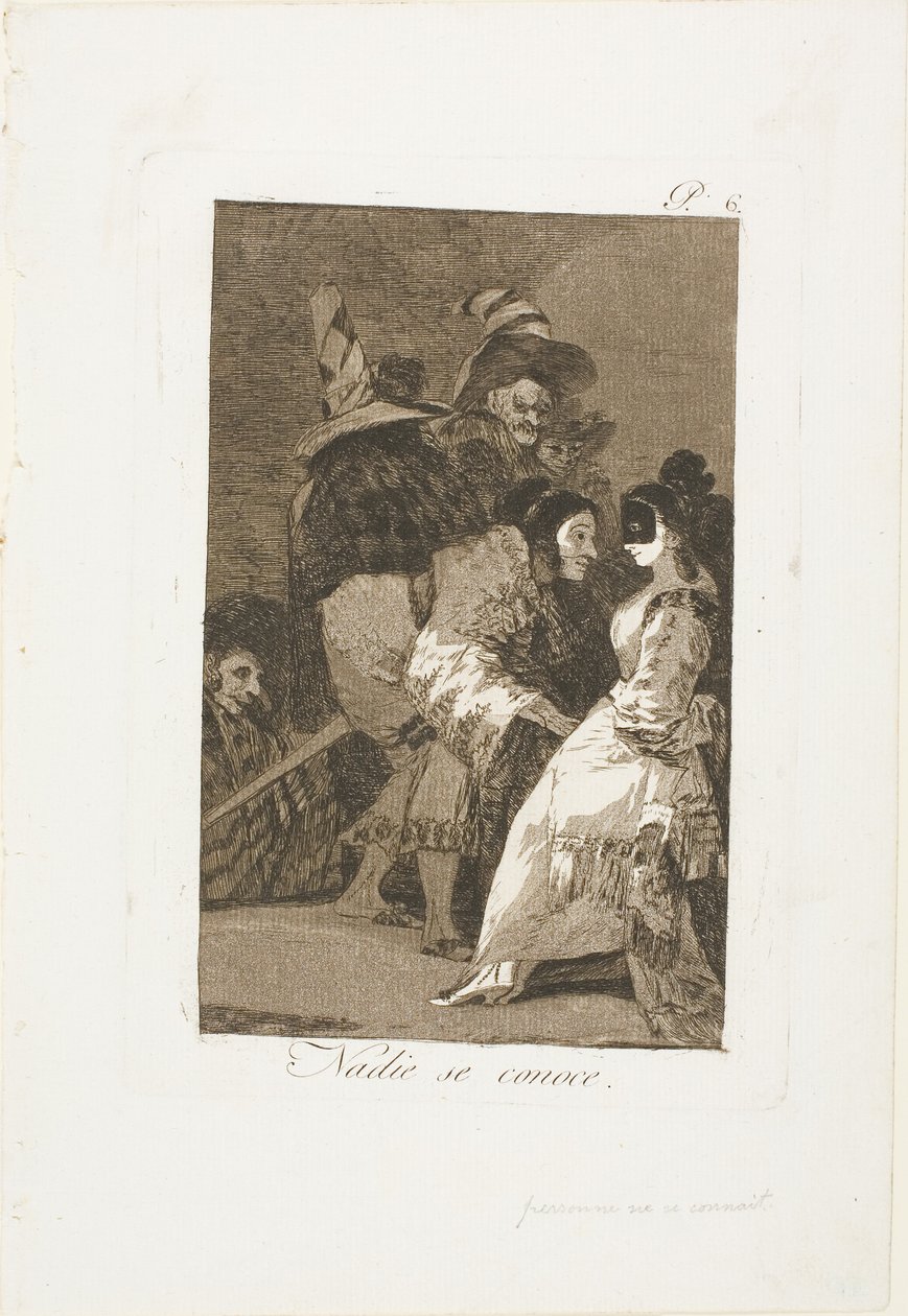 Kukaan ei tunne itseään, levy kuusi Los Caprichosista tekijältä Francisco Jose de Goya y Lucientes