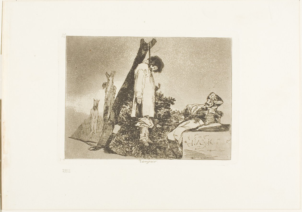 Ei tässä tapauksessa, levy 36 julkaisusta The Disasters of War tekijältä Francisco Jose de Goya y Lucientes