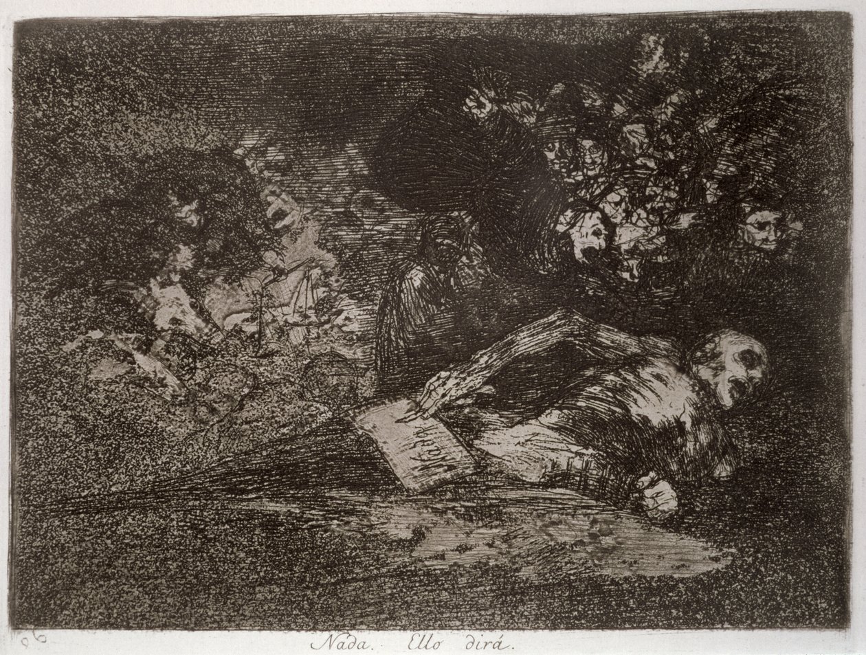 Ei mitään. Tapahtuma kertoo The Disasters of Warin levy 69 tekijältä Francisco Jose de Goya y Lucientes