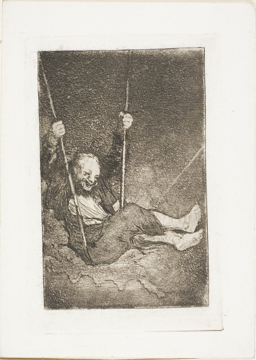 Vanha mies keinussa tekijältä Francisco Jose de Goya y Lucientes