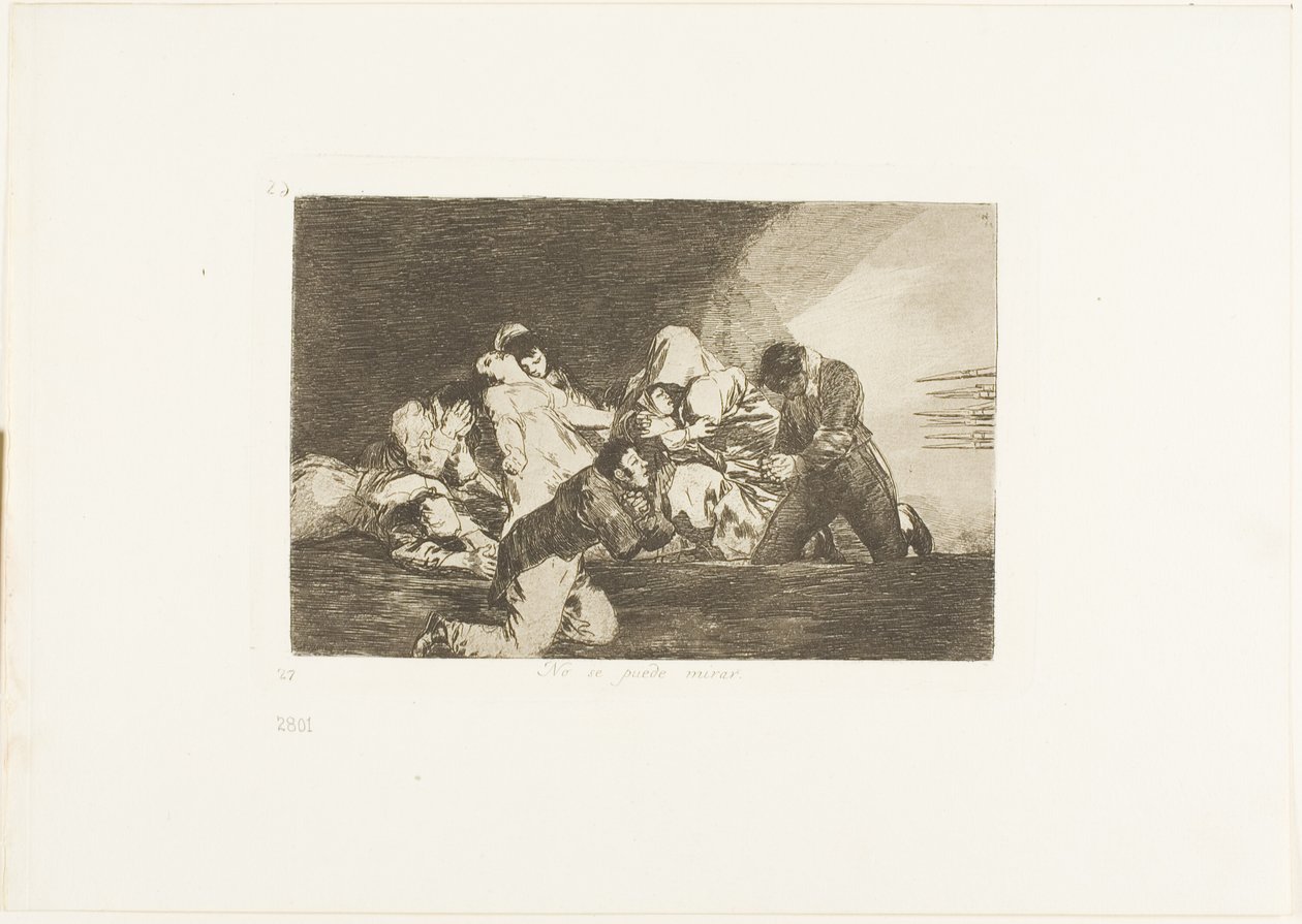 Yksi ei voi katsoa, levy 26 sodan katastrofeista... tekijältä Francisco Jose de Goya y Lucientes