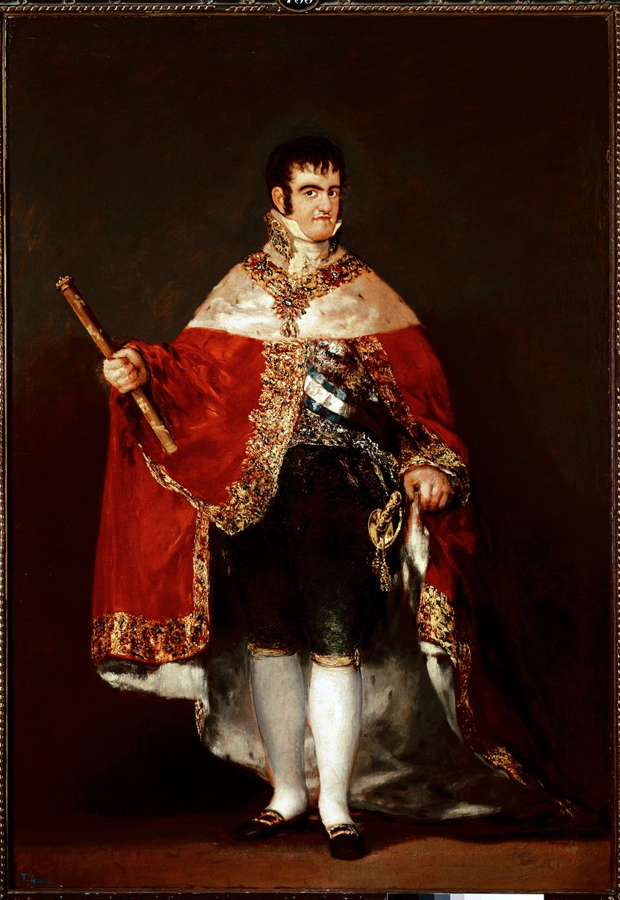 Kuningas Ferdinand VII:n muotokuva kuninkaallispuvussa (öljy kankaalle, n. 1815) tekijältä Francisco de Goya