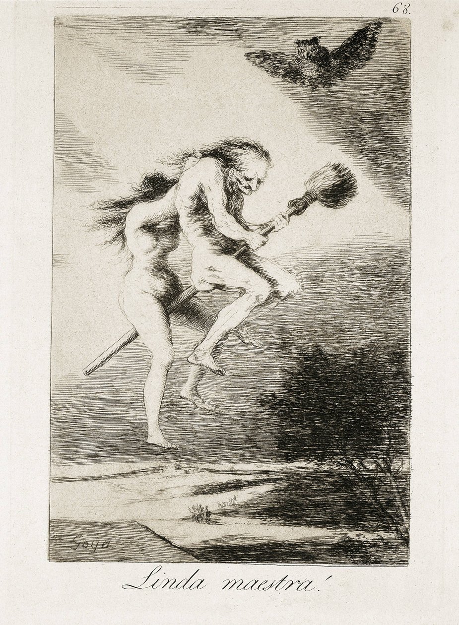 Kaunis Opettaja. 1793-1799 (akvatinta) tekijältä Francisco Jose de Goya y Lucientes
