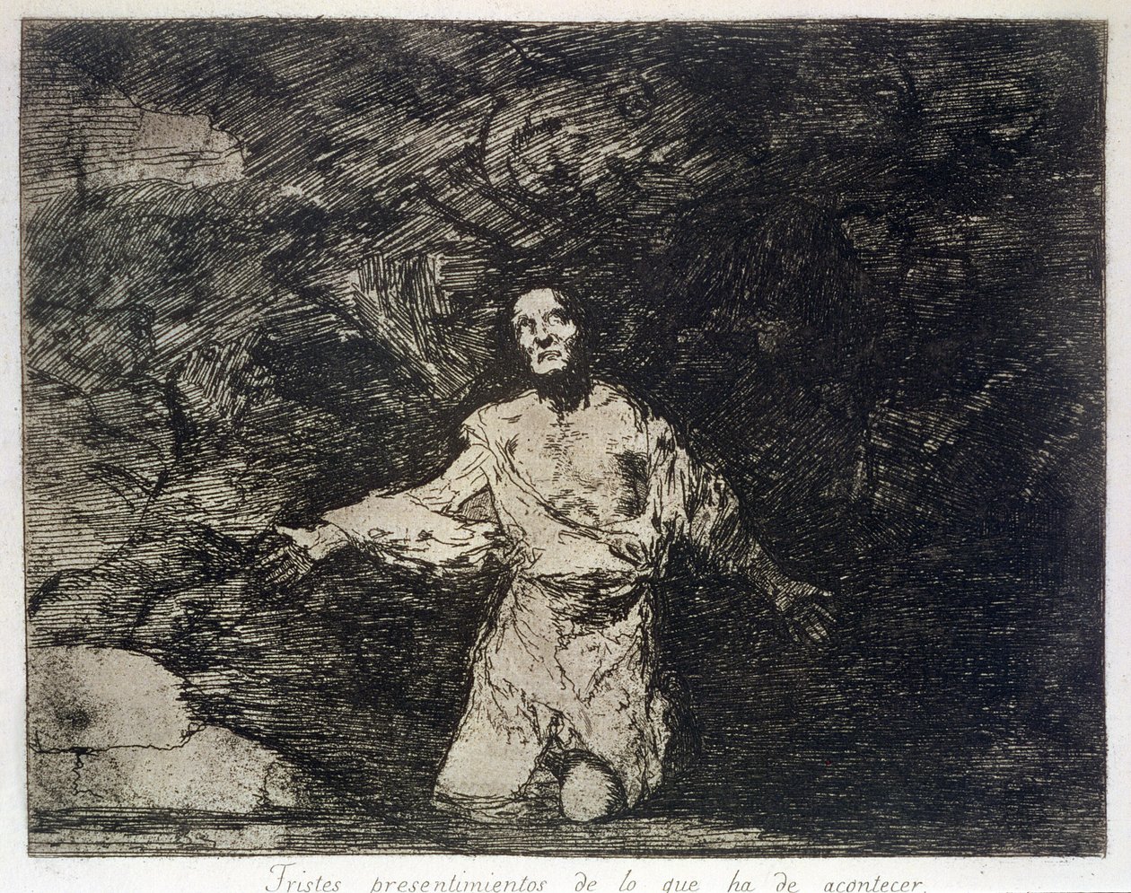 Surulliset aavistukset tulevasta, julkaisun "The Disasters of War" levy 1 tekijältä Francisco Jose de Goya y Lucientes