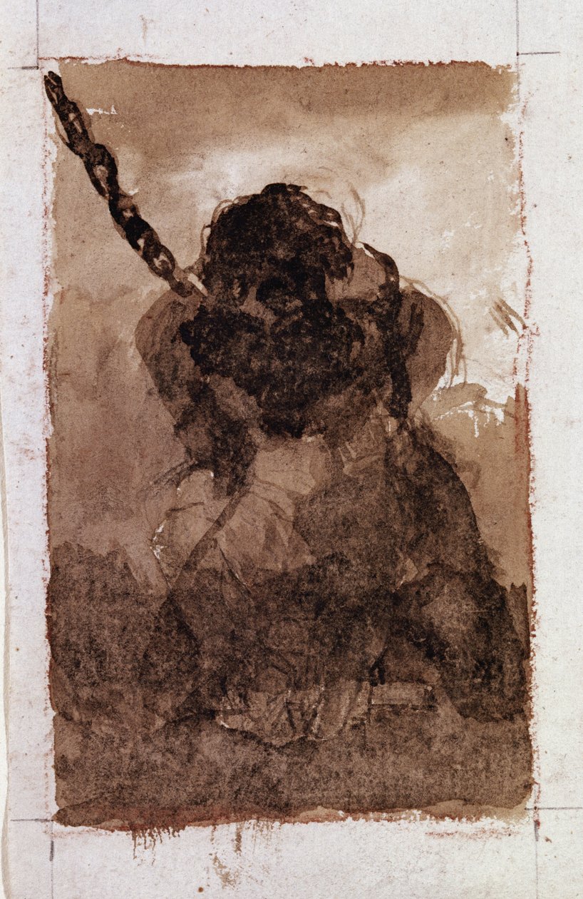 Vankiketjun siluetti (piirustus tekijältä Francisco de Goya