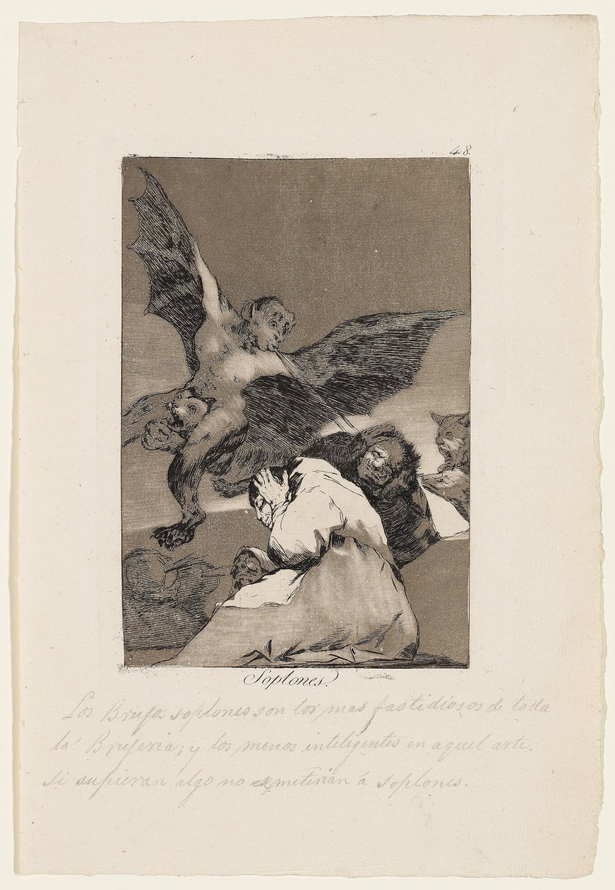 Snitches, lautanen "Los Caprichosista", 1799 tekijältä Francisco de Goya