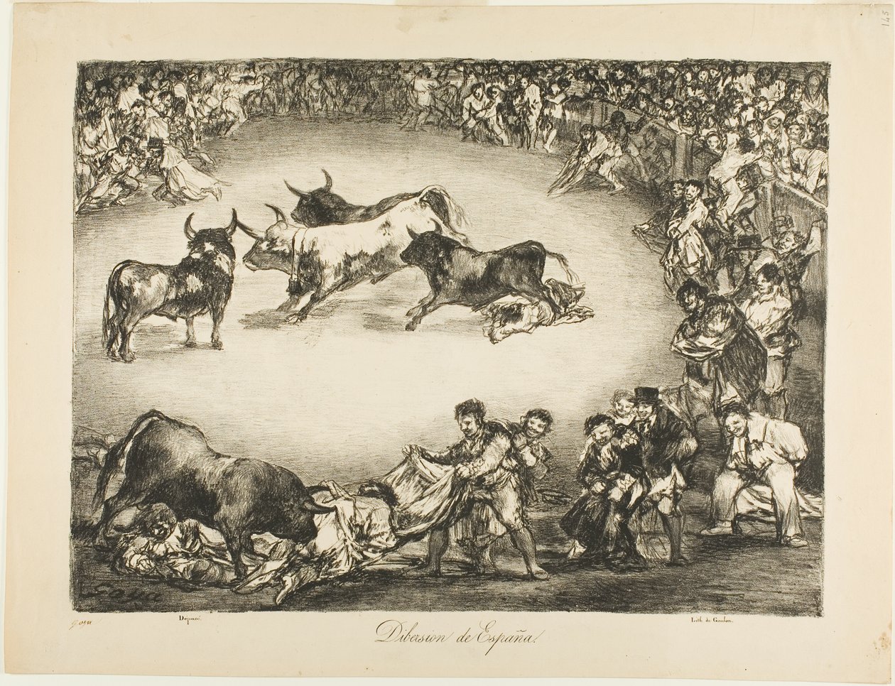 Espanjalainen viihde, elokuvasta The Bulls of Bordeaux tekijältä Francisco Jose de Goya y Lucientes