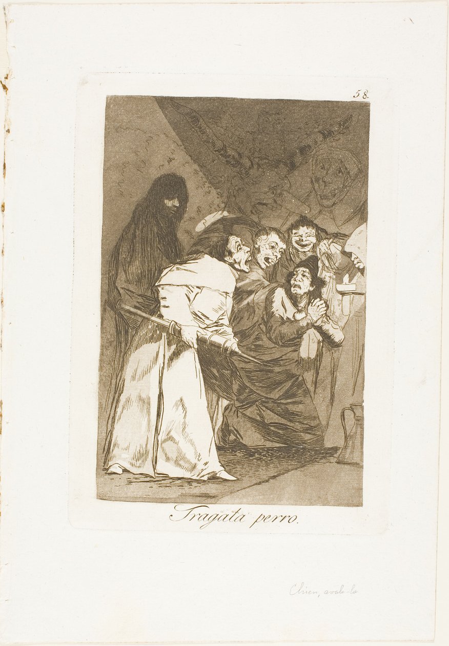 Niele se, koira, levy 58 Los Caprichosista tekijältä Francisco Jose de Goya y Lucientes