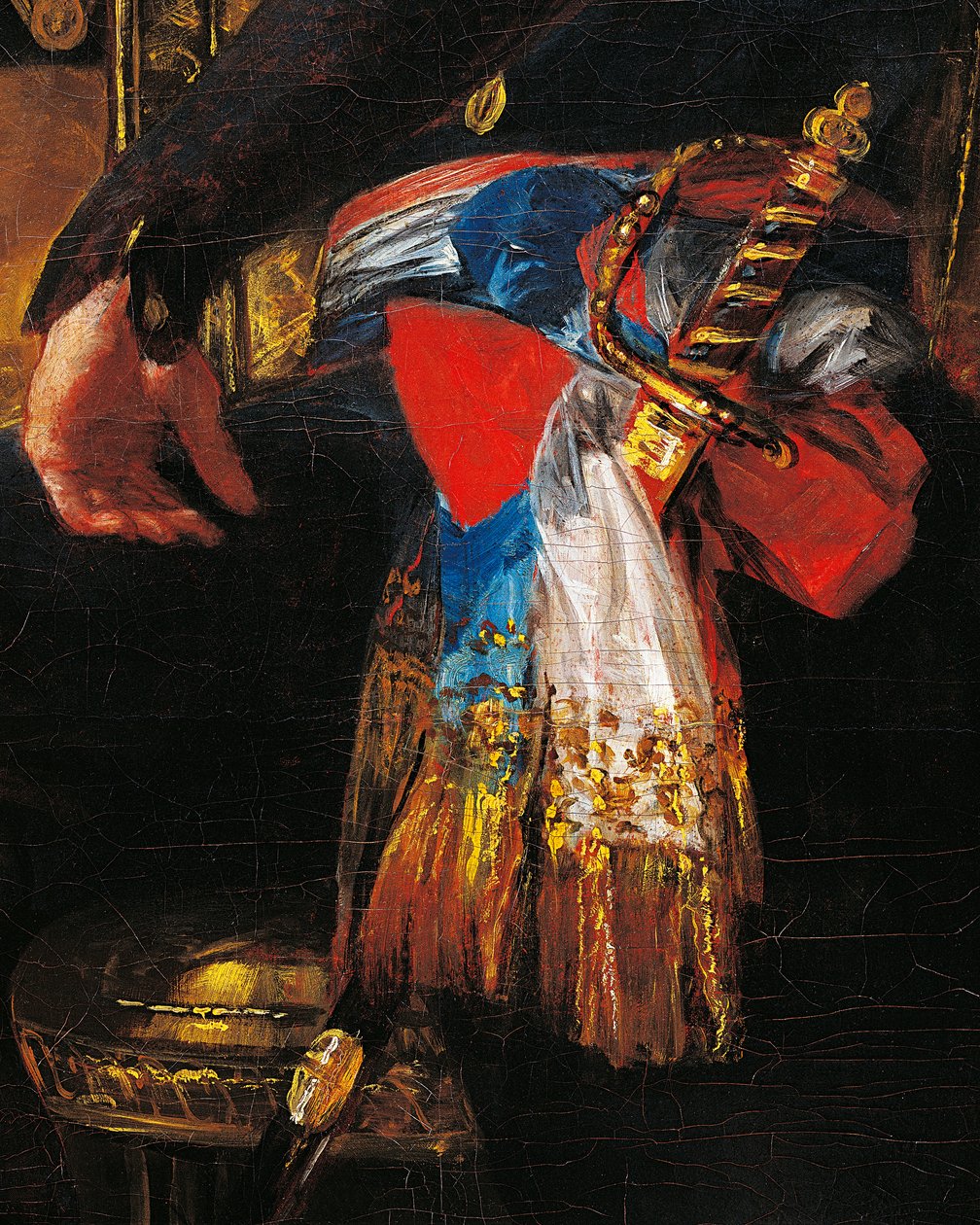 Miekka ja puite, yksityiskohta Francisco de Goyan (1746-1828) muotokuvasta Ferdinand Guillemardet