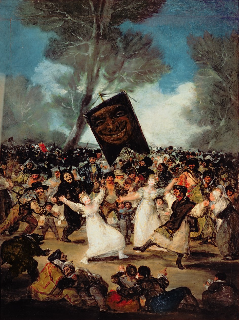 Sardiinien hautaus (Corpus Christi -festivaali tuhkakeskiviikkona) n. 1812-19 (öljy kankaalle) tekijältä Francisco de Goya