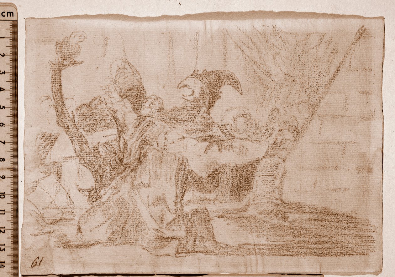 The Disasters of War : Charlatans Farandole (valmistelupiirros tekijältä Francisco de Goya