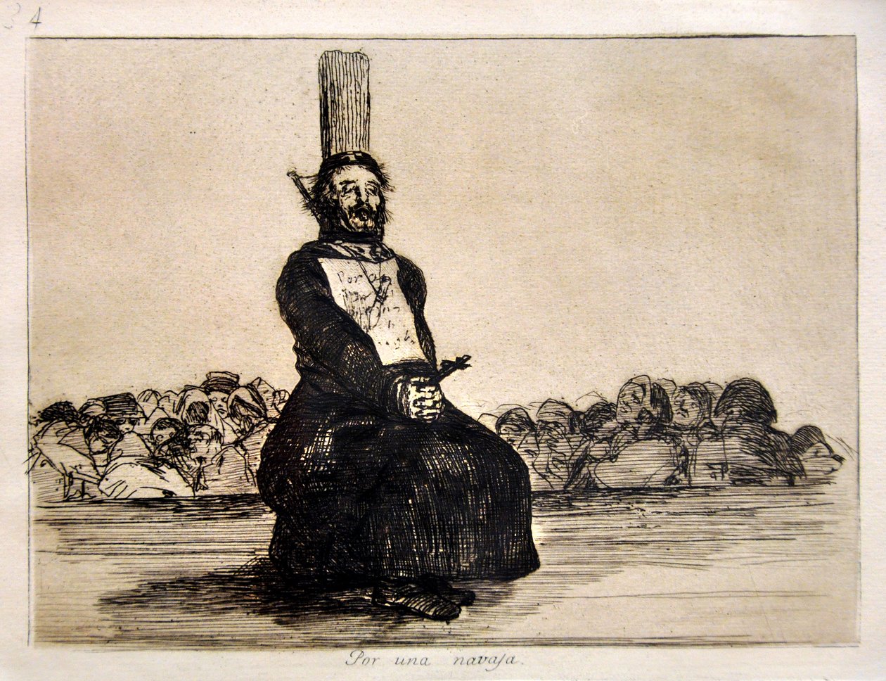 Sodan katastrofit: Por una Navaja (veitselle) tekijältä Francisco Jose de Goya y Lucientes
