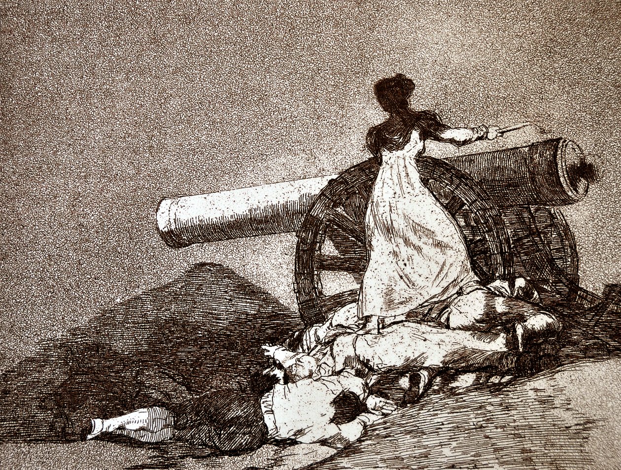 Sodan katastrofit: Que Valor! (Mitä rohkeutta) (yksityiskohta) tekijältä Francisco Jose de Goya y Lucientes