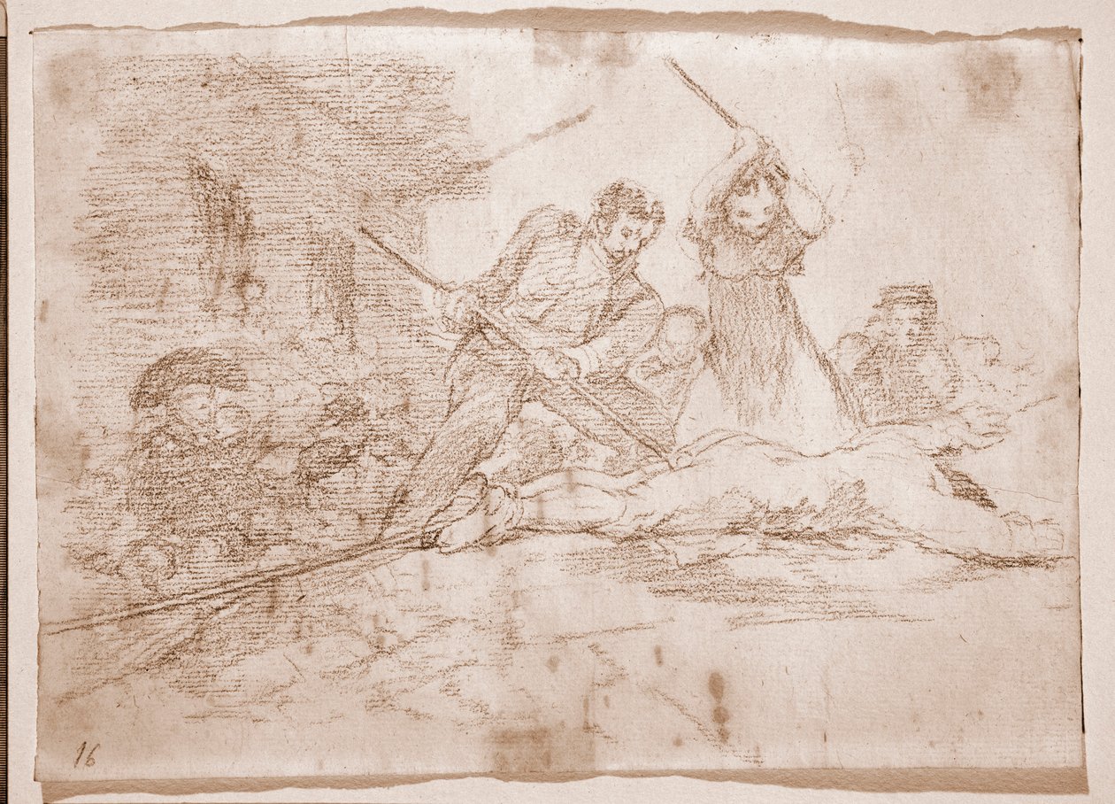 The Disasters of War : Rabble (valmistelupiirros tekijältä Francisco de Goya