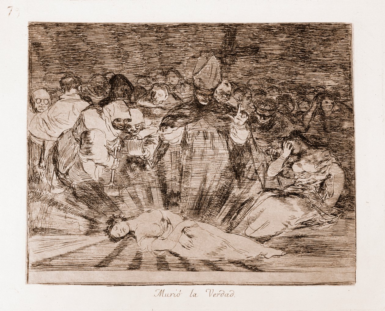 The Disasters of War: Totuus on kuollut (etsaus alustavasta piirroksesta tekijältä Francisco de Goya