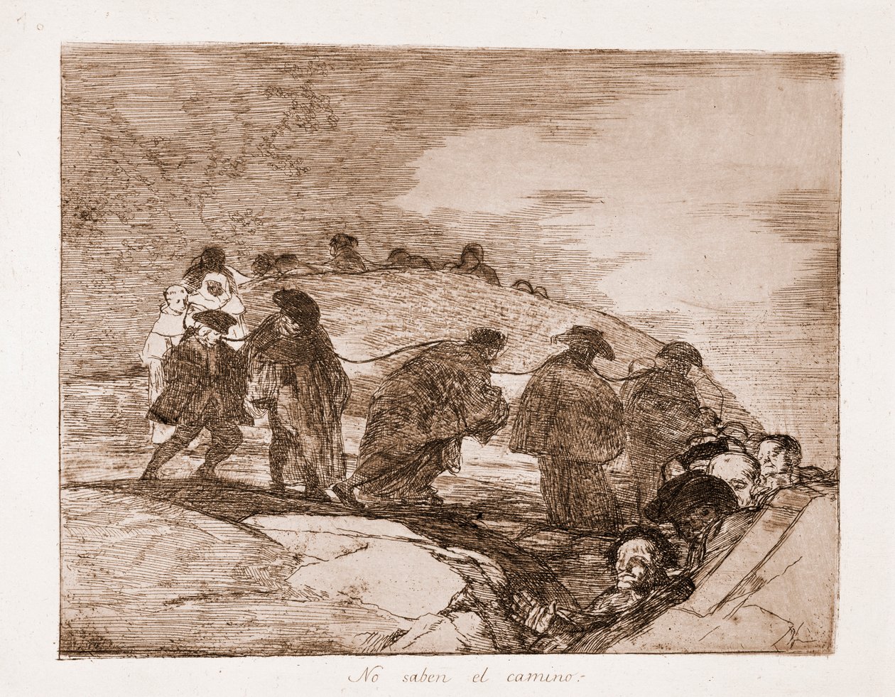 The Disasters of War: He eivät tiedä tietä (etsaus alustavasta piirroksesta tekijältä Francisco de Goya