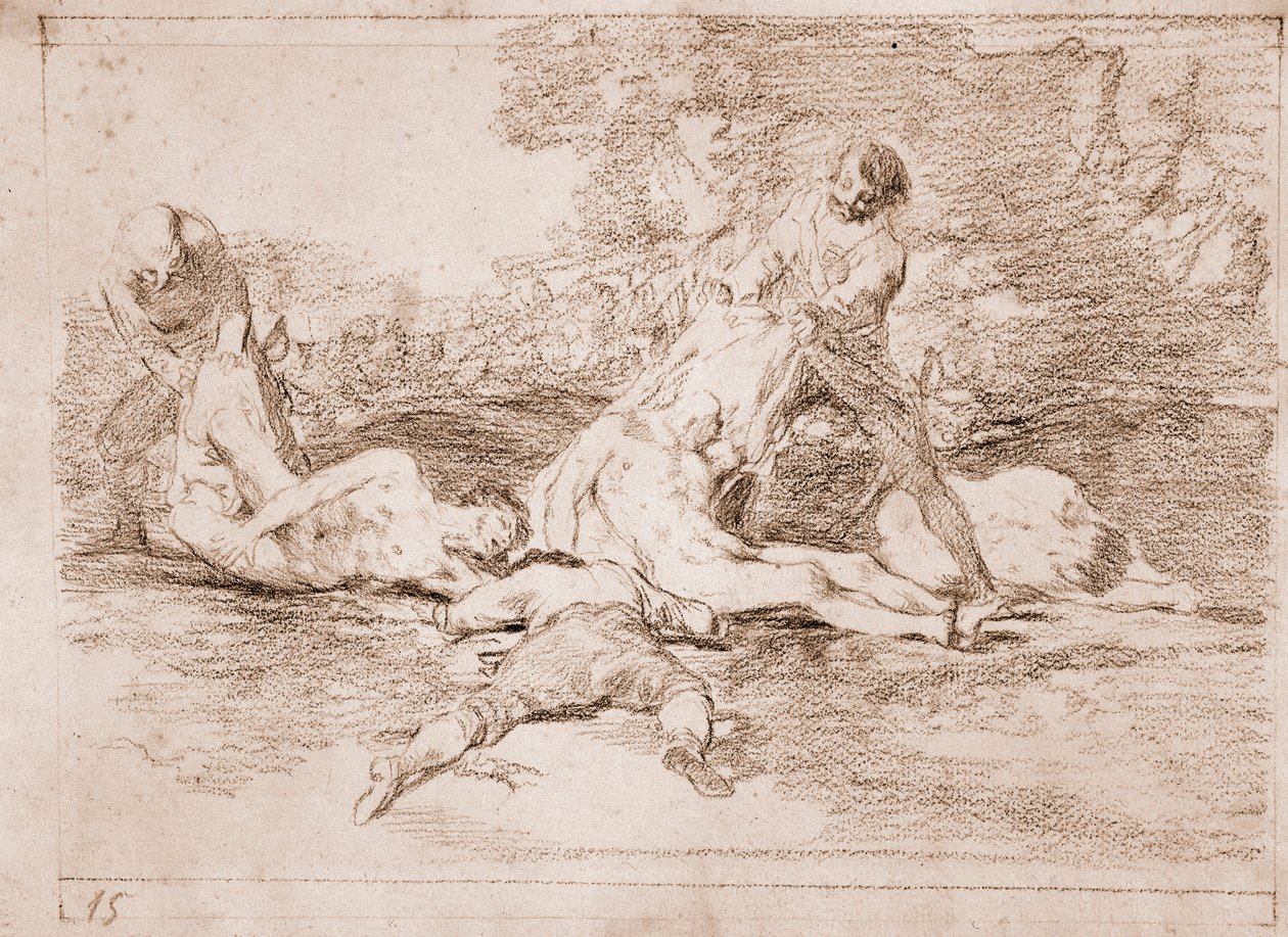 The Disasters of War: He käyttävät sitä hyväkseen (valmistelupiirros tekijältä Francisco de Goya
