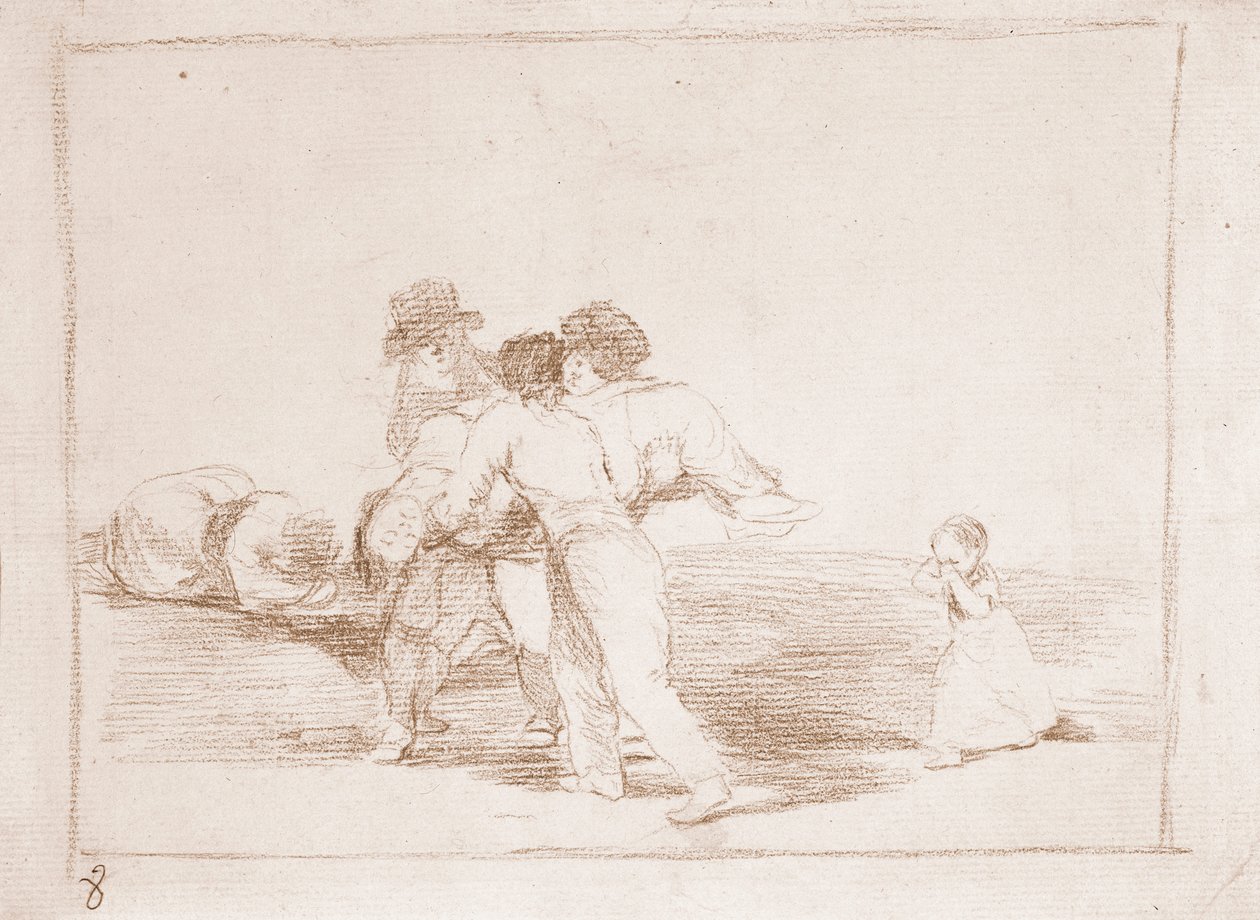 The Disasters of War : Onneton äiti (valmistelupiirros tekijältä Francisco de Goya