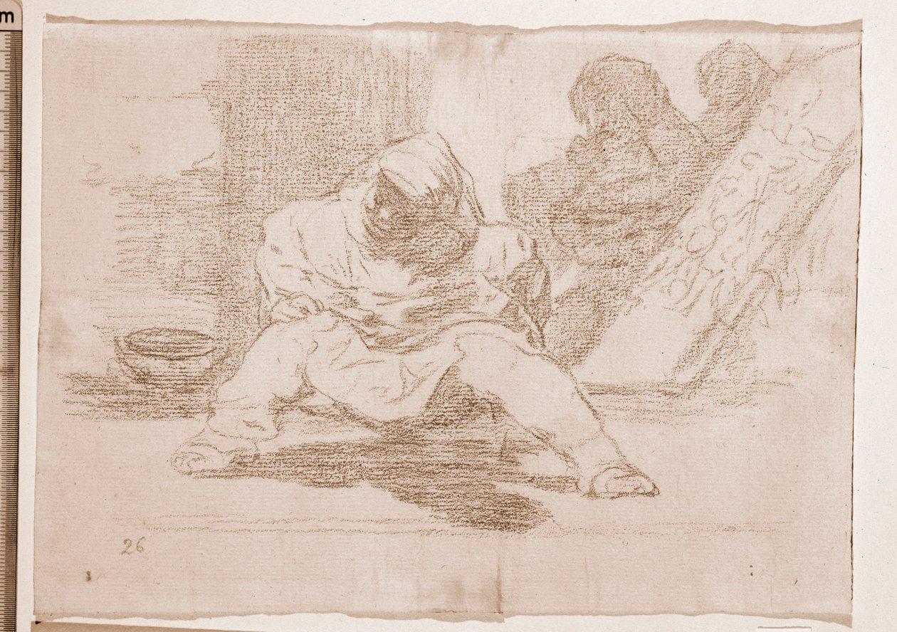 Sodan katastrofit: Mitä hulluutta! (valmistelupiirros tekijältä Francisco de Goya