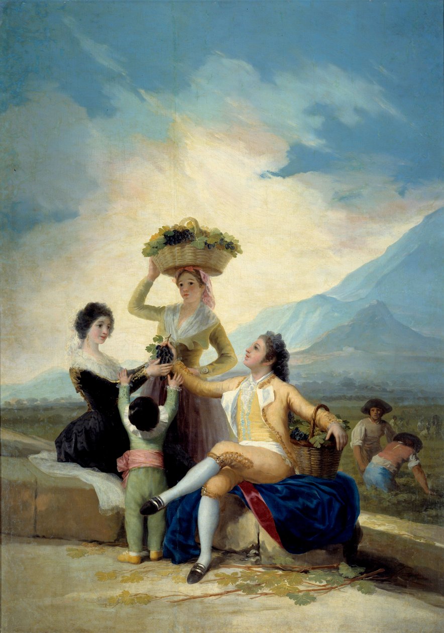 Francisco de Goyan (1746-1828) sadonkorjuumaalaus 1786 su. 2,75x1,9 m Madrid, Prado-museo tekijältä Francisco de Goya