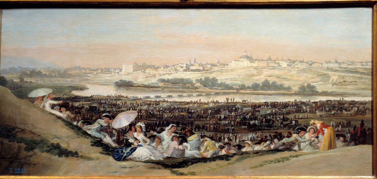 San Isidron preeria (Espanja) - Näkymä Madridin kaupunkiin San Isidron Eremitaašista - Francisco De Goyan maalaus (1746-1828) tekijältä Francisco de Goya