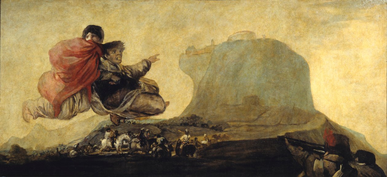 Noitien sapatti tai Fantastic Vision El Aquelarre. Francisco de Goyan (1746-1828) maalaus 1819-1823 su. 1,23x2,65 m Madrid, Prado-museo tekijältä Francisco de Goya