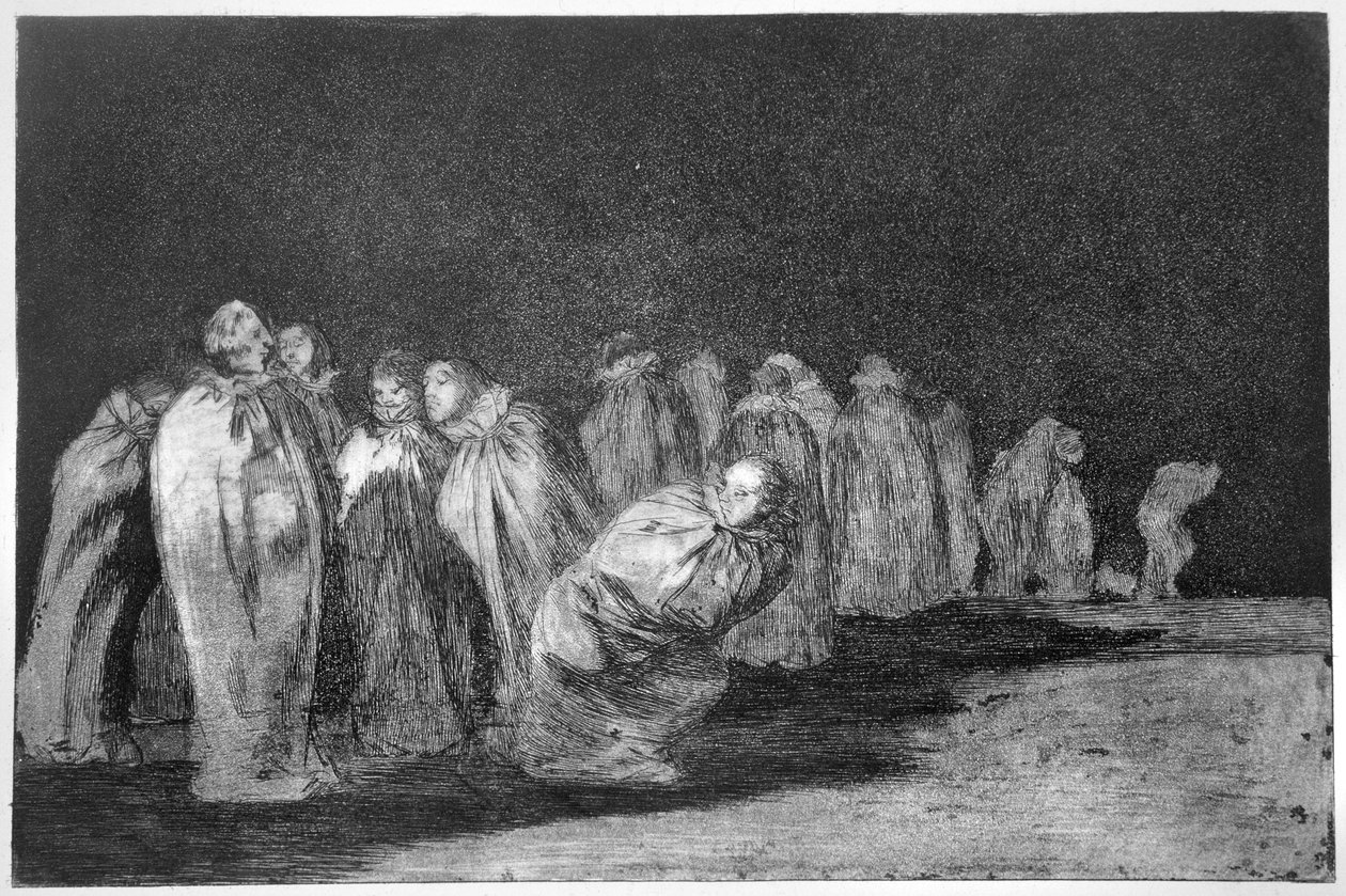 Miehet säkeissä, "Sananlaskut" -levy 8 tekijältä Francisco Jose de Goya y Lucientes