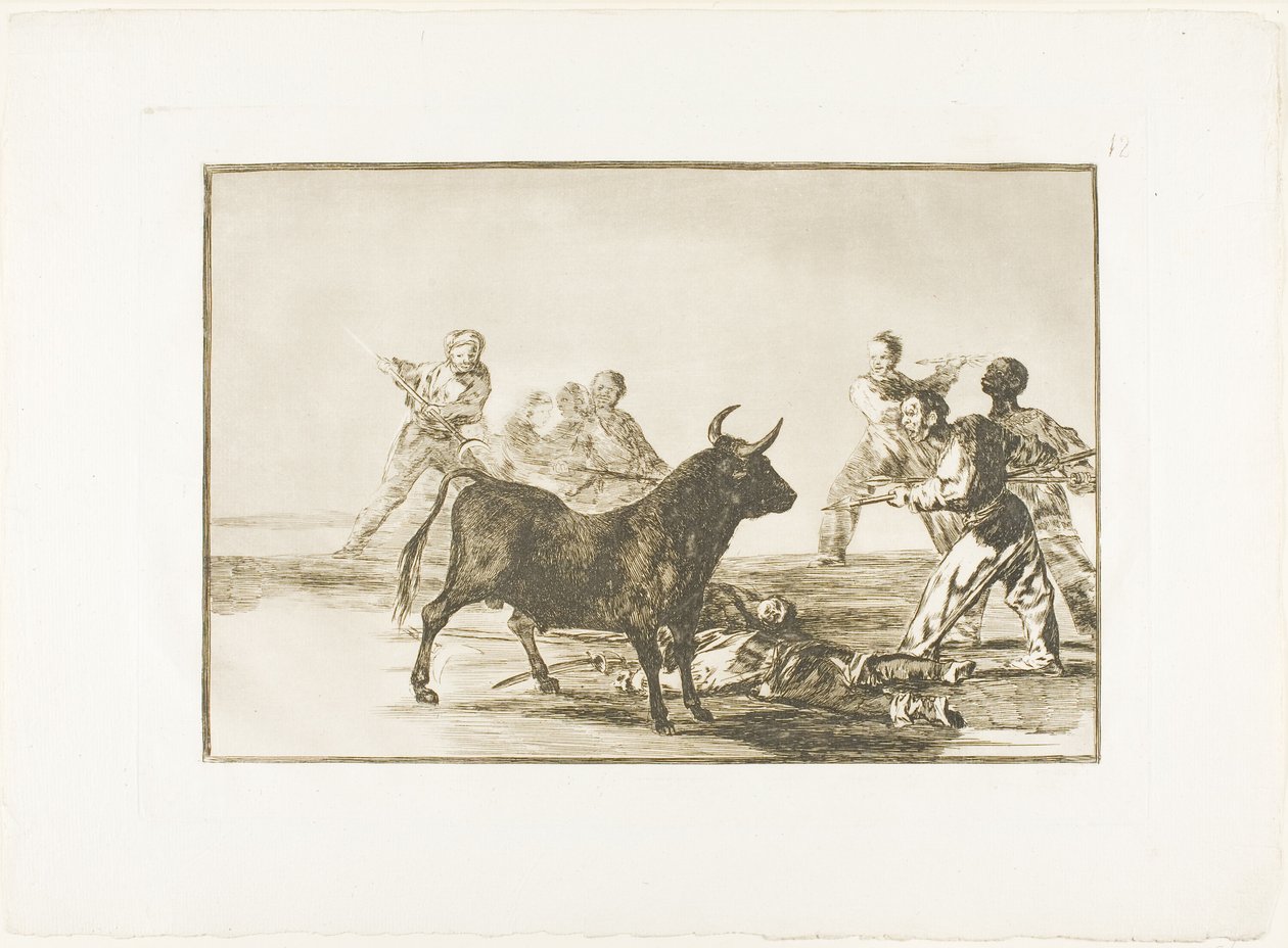 Härkätaistelun taidosta härkätaistelun taidosta lautanen 12. tekijältä Francisco Jose de Goya y Lucientes