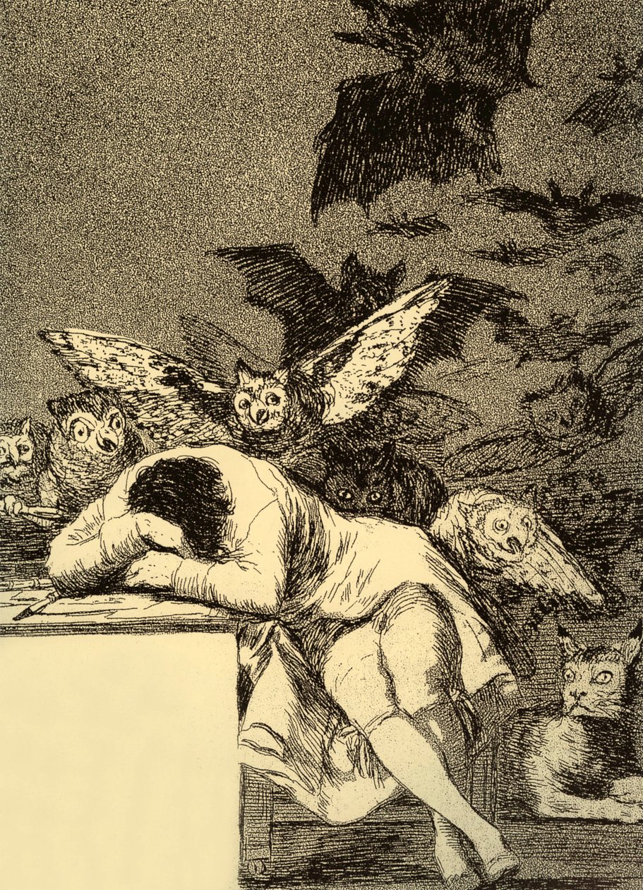 Järjen uni tuottaa hirviöitä (Caprice 43) tekijältä Francisco Jose de Goya y Lucientes