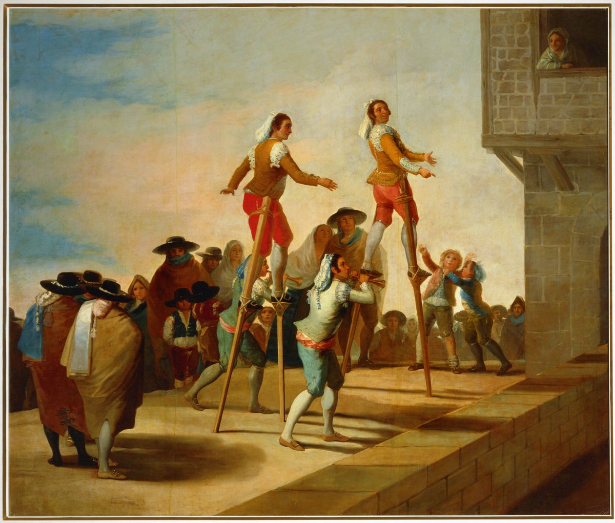 SeisomapylväätCartoon seinävaatekangasta varten Pradossa ... (maalaus kankaalle) tekijältä Francisco Jose de Goya y Lucientes