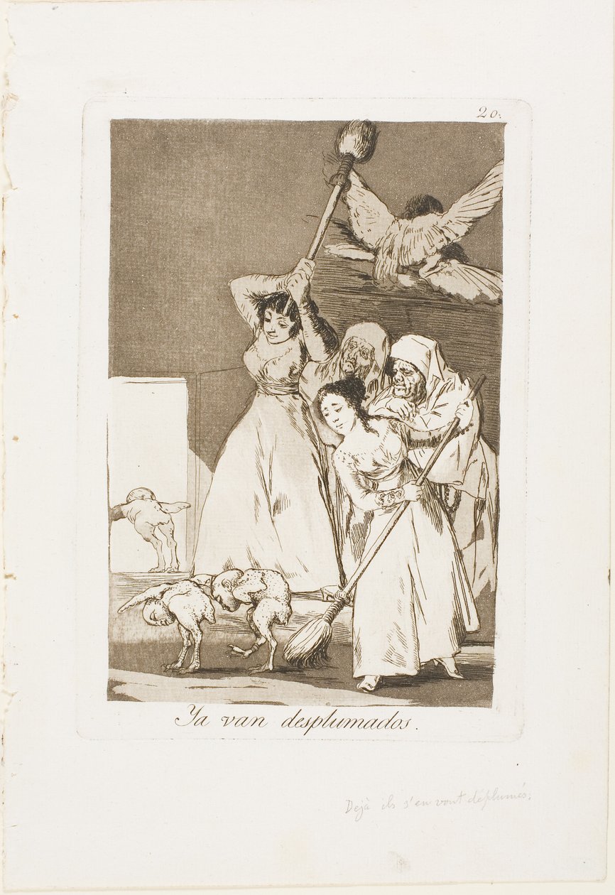 There They Go Plucked (eli fleeced), levy 20 Los Caprichosista tekijältä Francisco Jose de Goya y Lucientes