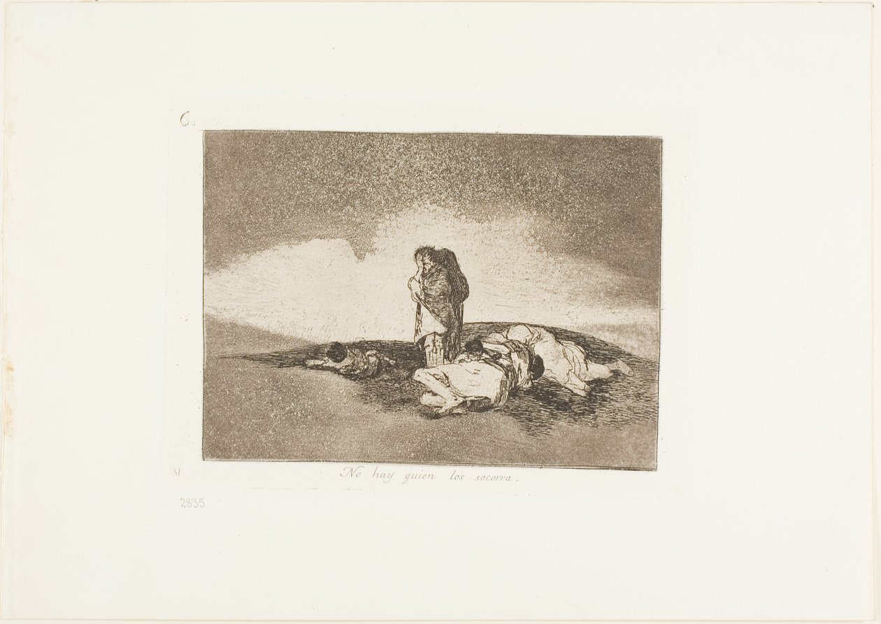 Ei ole ketään, joka auttaisi heitä, levy 60 julkaisusta The Disasters of War tekijältä Francisco Jose de Goya y Lucientes