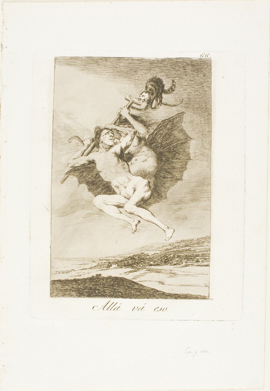 Siinä se menee, levy 66 Los Caprichosista tekijältä Francisco Jose de Goya y Lucientes
