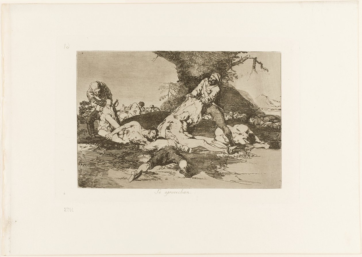 He käyttävät niitä, levy 16 julkaisusta The Disasters of War tekijältä Francisco Jose de Goya y Lucientes