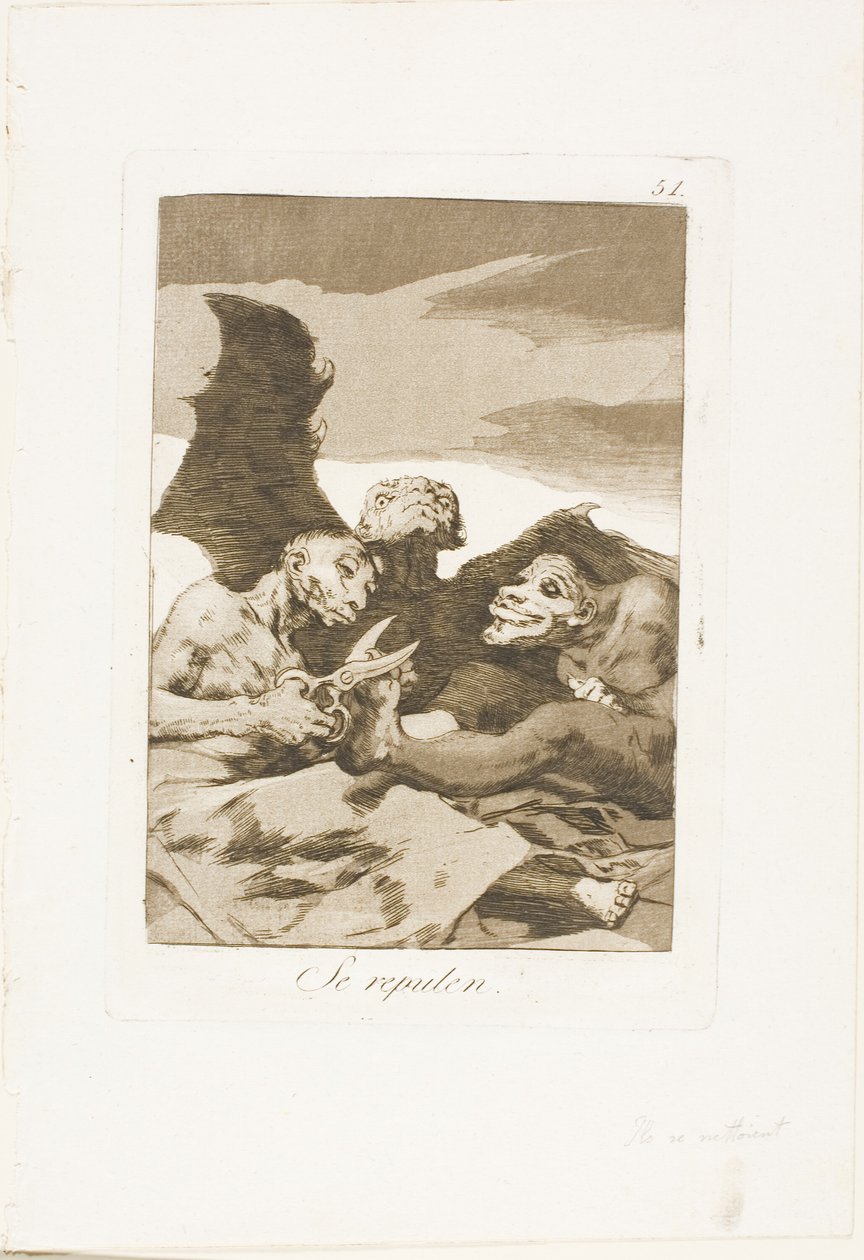 He Spruce Themselves Up, levy 51 Los Caprichosista tekijältä Francisco Jose de Goya y Lucientes