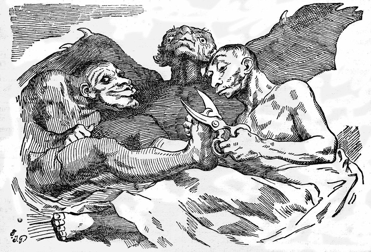 He tekevät käymälää, noin 1820 (kaiverrus). tekijältä Francisco Jose de Goya y Lucientes