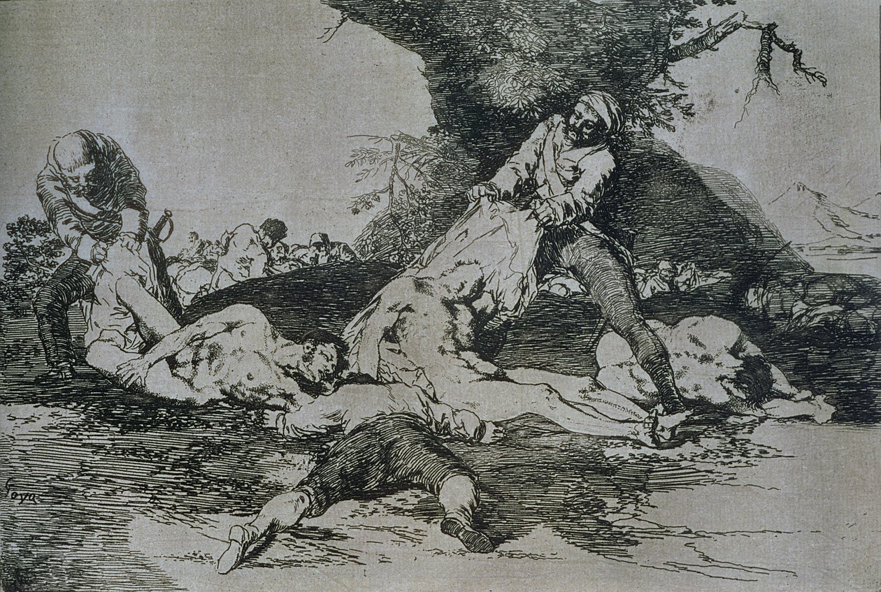 He käyttävät niitä, levy 16 "The Disasters of War" tekijältä Francisco Jose de Goya y Lucientes