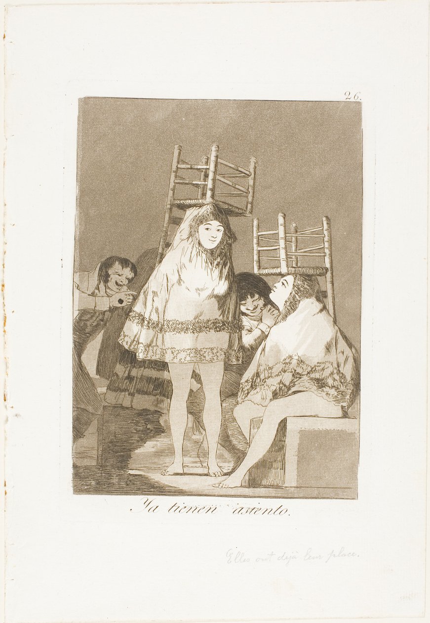 Heillä on jo paikka (eli pohja), levy 26, Los Caprichos -lehti. tekijältä Francisco Jose de Goya y Lucientes
