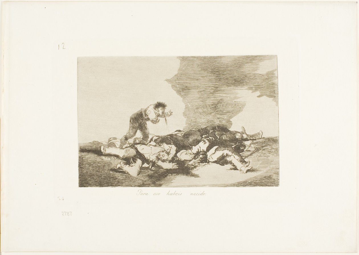Tätä varten olet syntynyt, levy kaksitoista kirjasta The Disasters of War tekijältä Francisco Jose de Goya y Lucientes