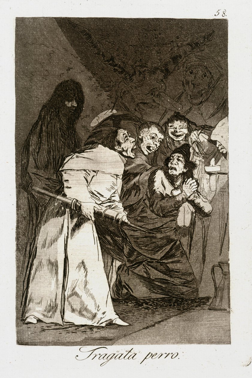 Niele se, koira (Caprichos 58) tekijältä Francisco Jose de Goya y Lucientes