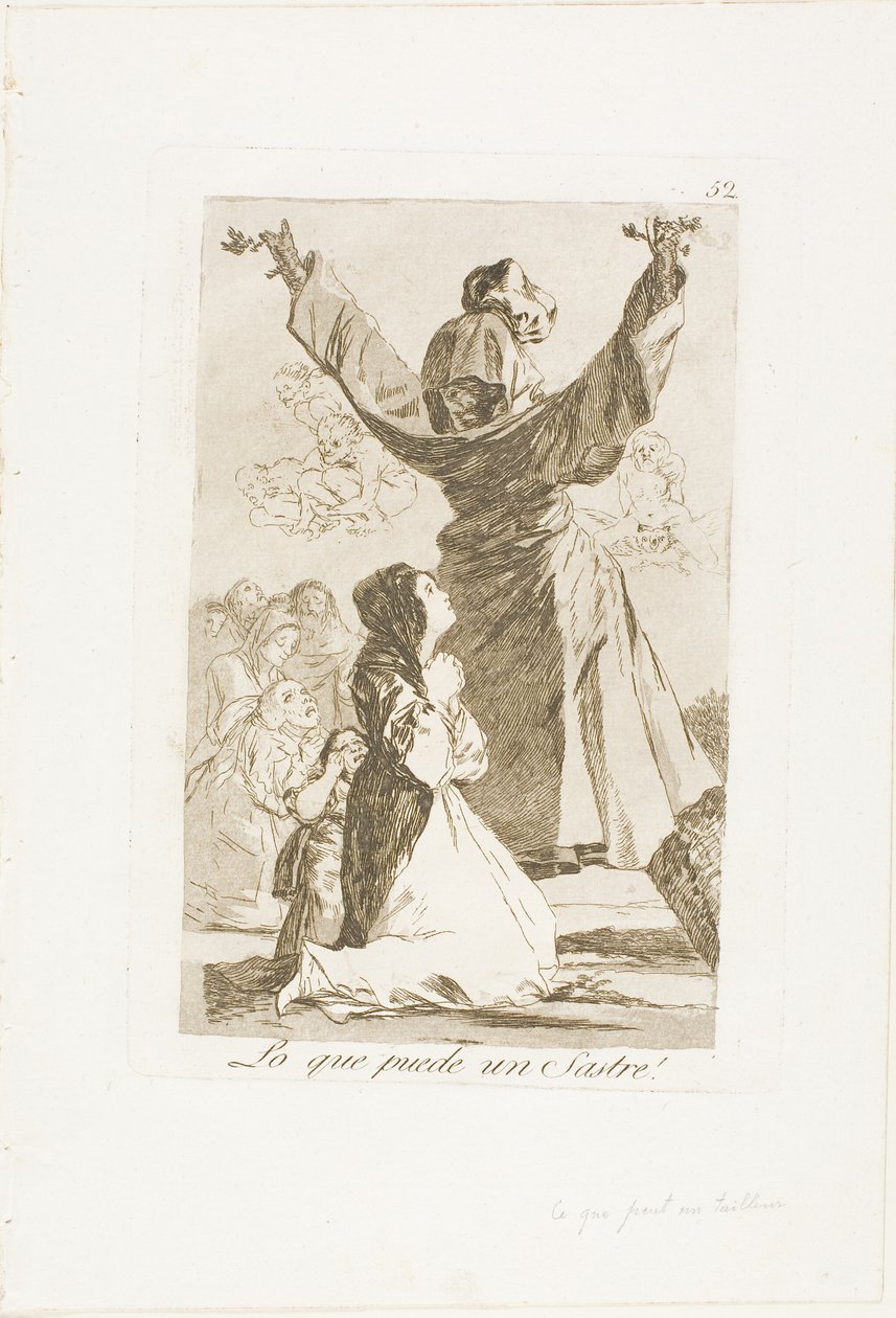 Mitä räätäli voi tehdä!, levy 52, Los Caprichos tekijältä Francisco Jose de Goya y Lucientes