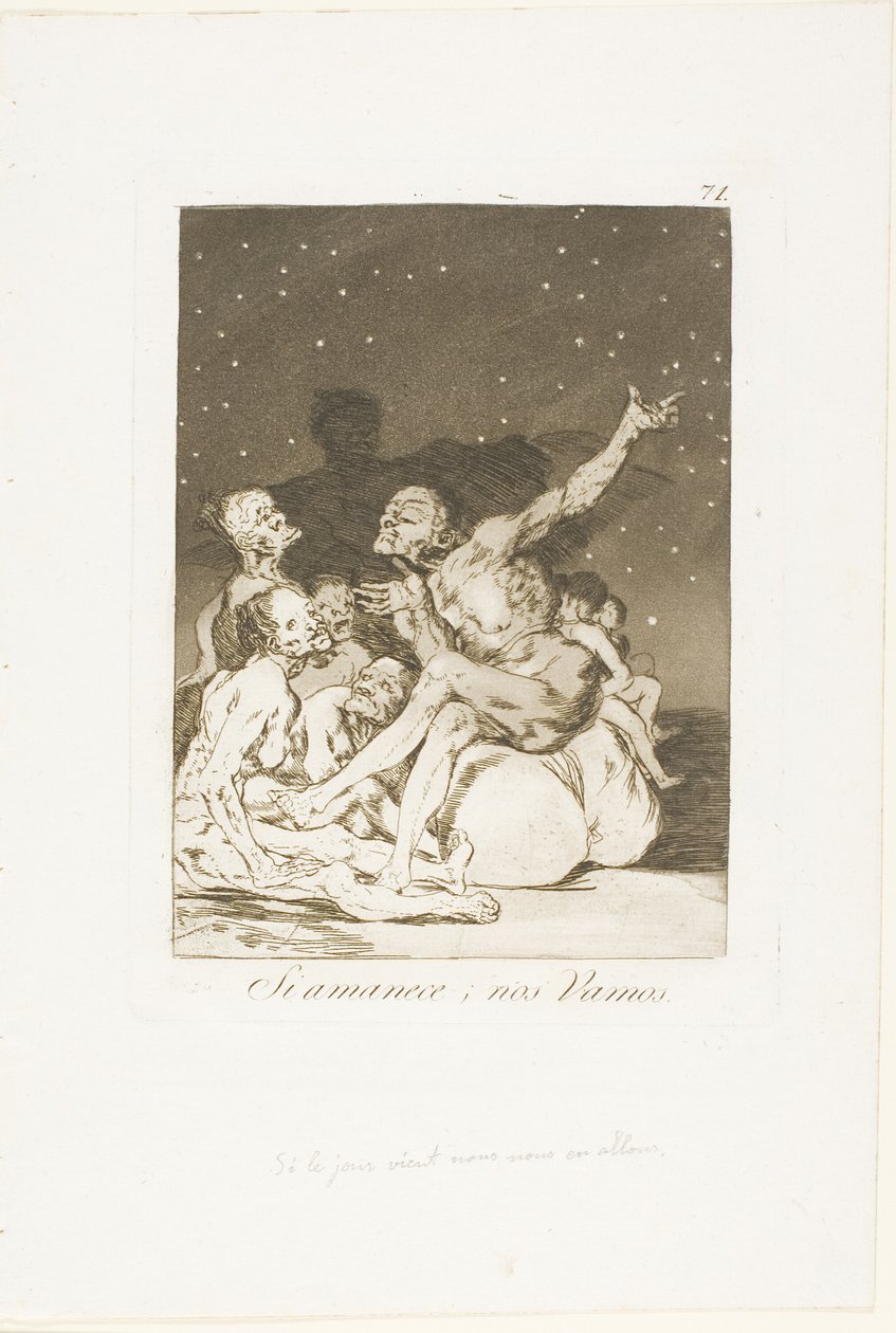 When Day Breaks We Will Be Off, levy 71 Los Caprichosista tekijältä Francisco Jose de Goya y Lucientes