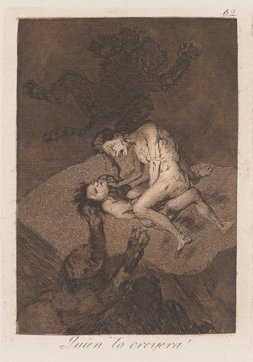 Kuka uskoisi sen?, loppu 18. päivä - alku 19 vuosisadan (tulostus) tekijältä Francisco de Goya