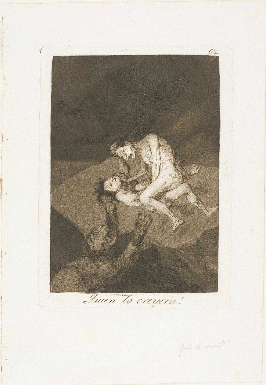 Kuka olisi ajatellut sitä!, levy 62 Los Caprichosista tekijältä Francisco Jose de Goya y Lucientes