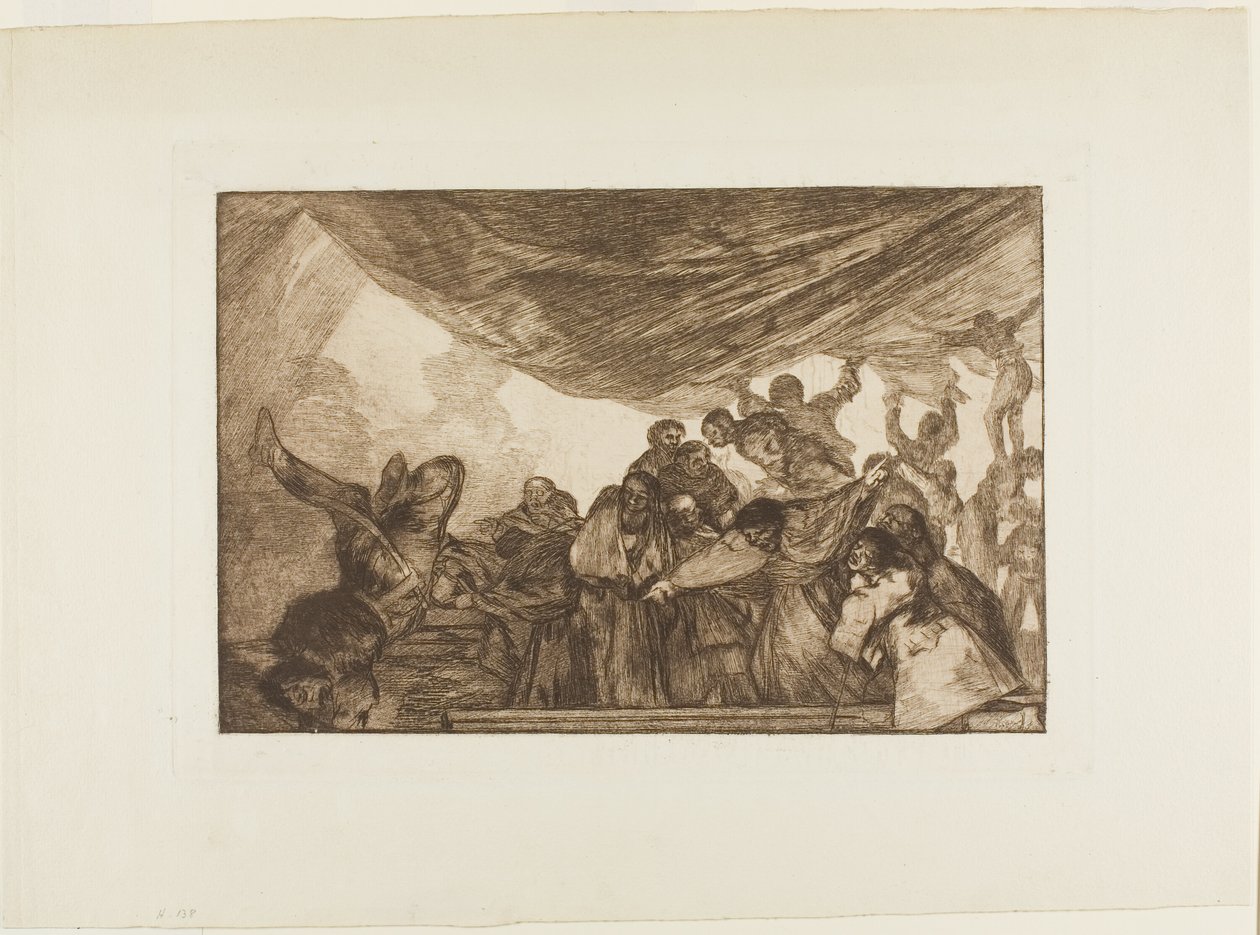 Suosittelematta itseään Jumalalle tai paholaiselle, levy 15 Los Proverbiosista tekijältä Francisco Jose de Goya y Lucientes
