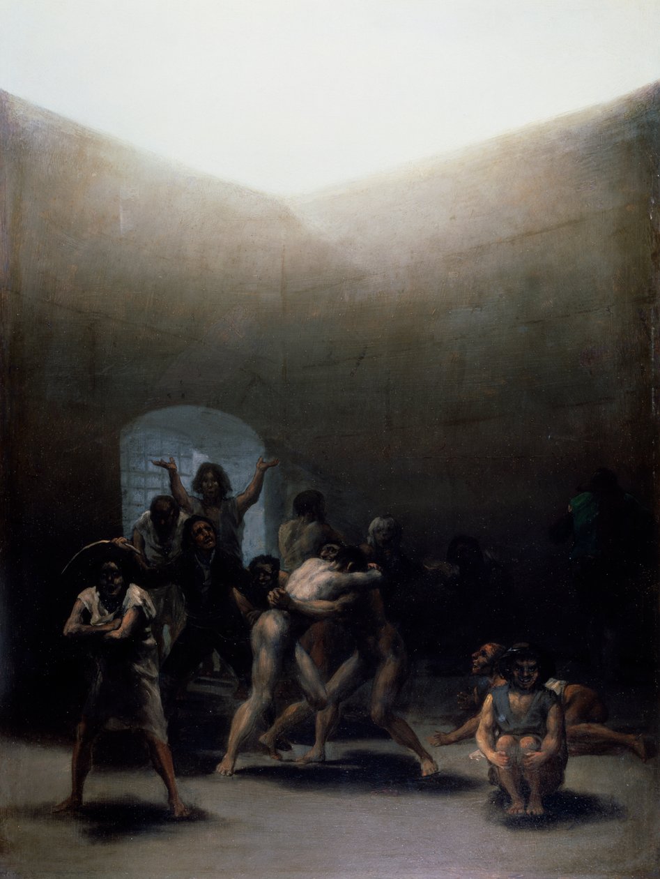 Piha Lunaticsin kanssa tekijältä Francisco Jose de Goya y Lucientes